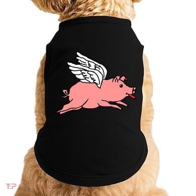 Flying Pig Poking Tongue Out Funny Gift Doggie Tank