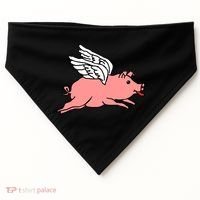 Flying Pig Poking Tongue Out Funny Gift USA-Made Doggie Bandana thumb 0