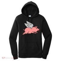 Flying Pig Poking Tongue Out Funny Gift Women's Hoodie thumb 0