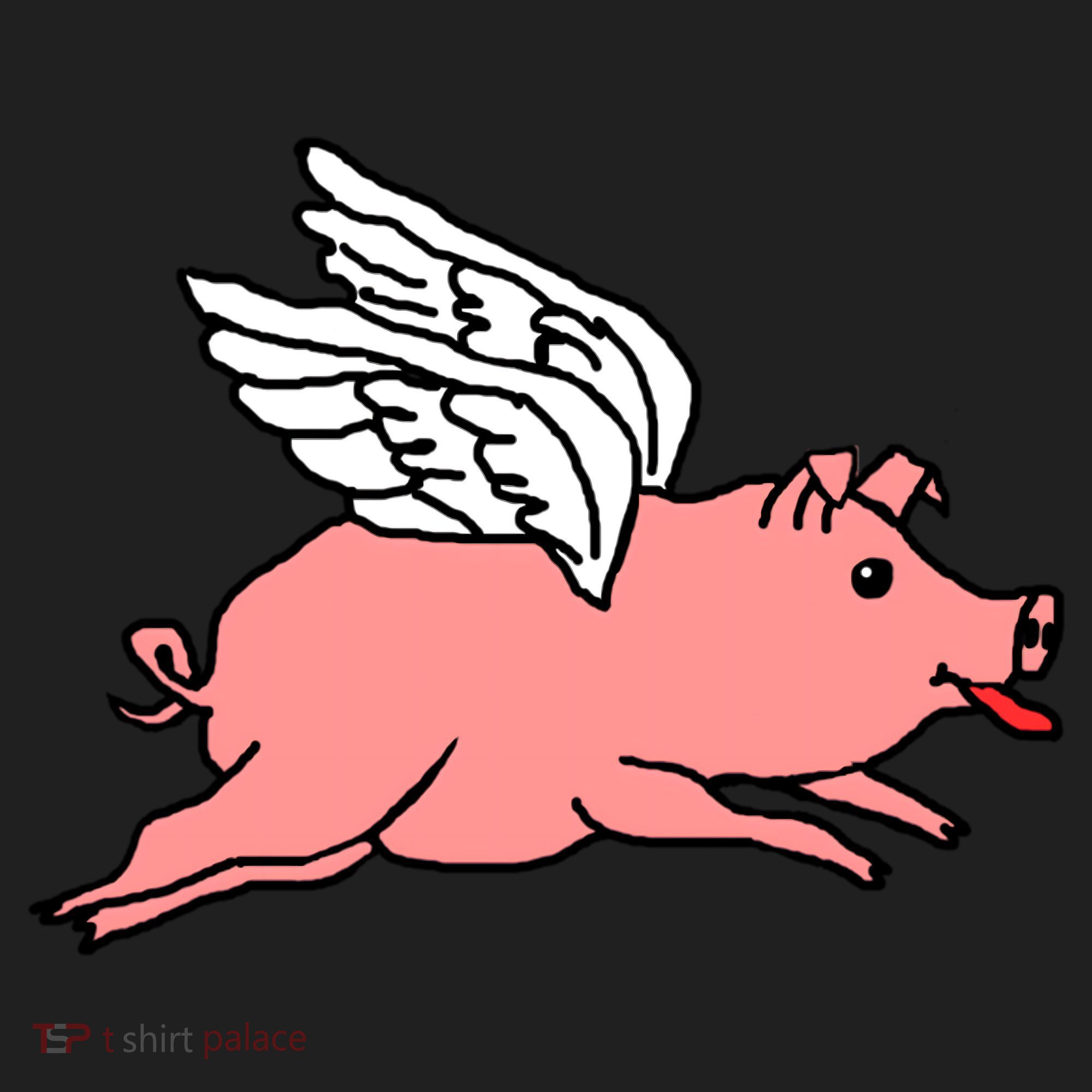 Flying Pig Poking Tongue Out Funny Gift Hat