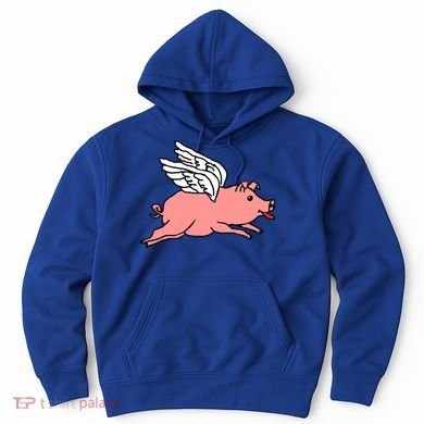Flying Pig Poking Tongue Out Funny Gift Hoodie
