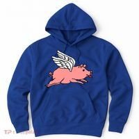 Flying Pig Poking Tongue Out Funny Gift Hoodie thumb 0
