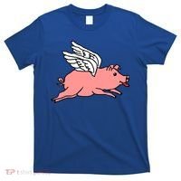 Flying Pig Poking Tongue Out Funny Gift T-Shirt thumb 0