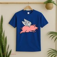 Flying Pig Poking Tongue Out Funny Gift T-Shirt thumb 2