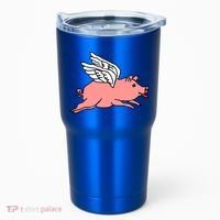 Flying Pig Poking Tongue Out Funny Gift Tumbler thumb 0