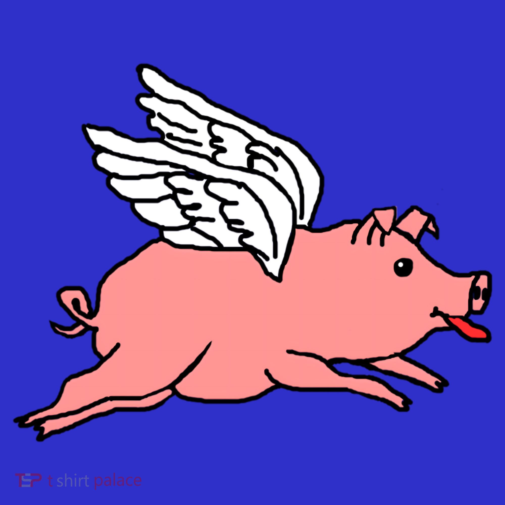 Flying Pig Poking Tongue Out Funny Gift Mousepad