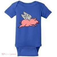 Flying Pig Poking Tongue Out Funny Gift Baby Bodysuit thumb 0