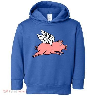 Flying Pig Poking Tongue Out Funny Gift Toddler Hoodie