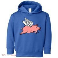 Flying Pig Poking Tongue Out Funny Gift Toddler Hoodie thumb 0