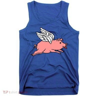 Flying Pig Poking Tongue Out Funny Gift Tank Top