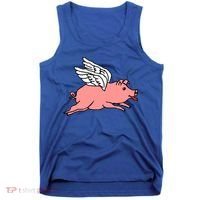 Flying Pig Poking Tongue Out Funny Gift Tank Top thumb 0