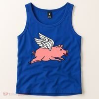 Flying Pig Poking Tongue Out Funny Gift Tank Top thumb 2
