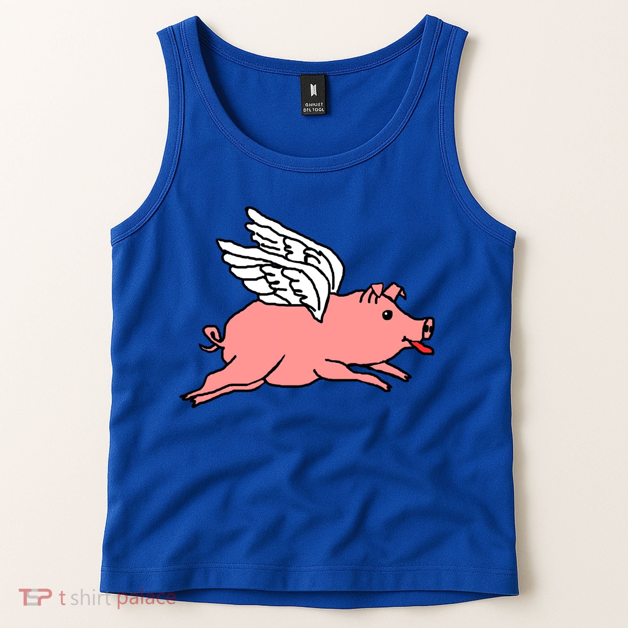 Flying Pig Poking Tongue Out Funny Gift Tank Top