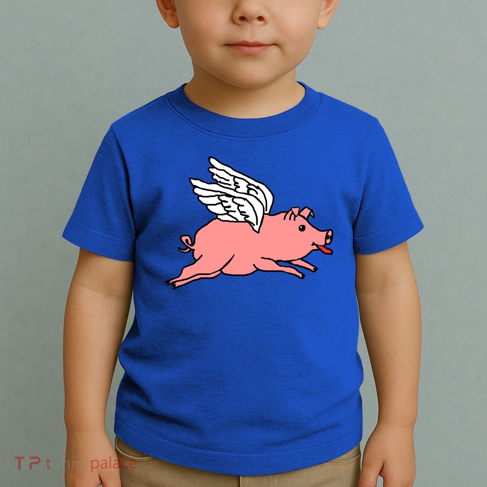 Flying Pig Poking Tongue Out Funny Gift Toddler T-Shirt