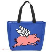 Flying Pig Poking Tongue Out Funny Gift Tote Bag thumb 0