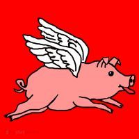 Flying Pig Poking Tongue Out Funny Gift Santa Hat thumb 1