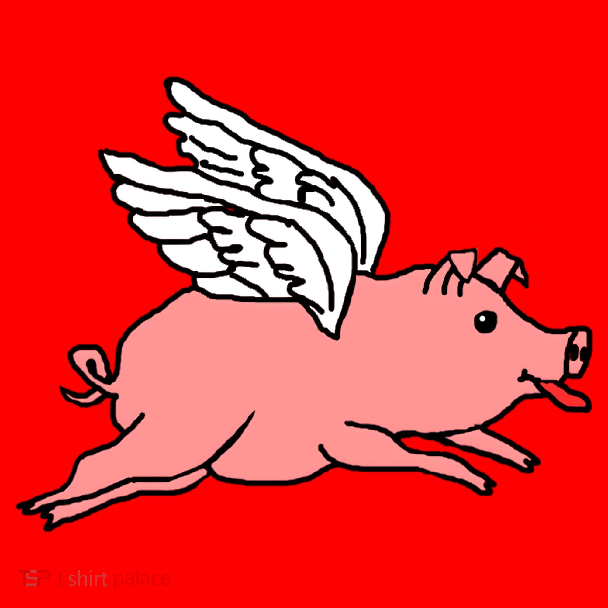 Flying Pig Poking Tongue Out Funny Gift Santa Hat