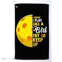 Funny Pickleball Player Girl Pickleball Gift Golf Towel thumb 0