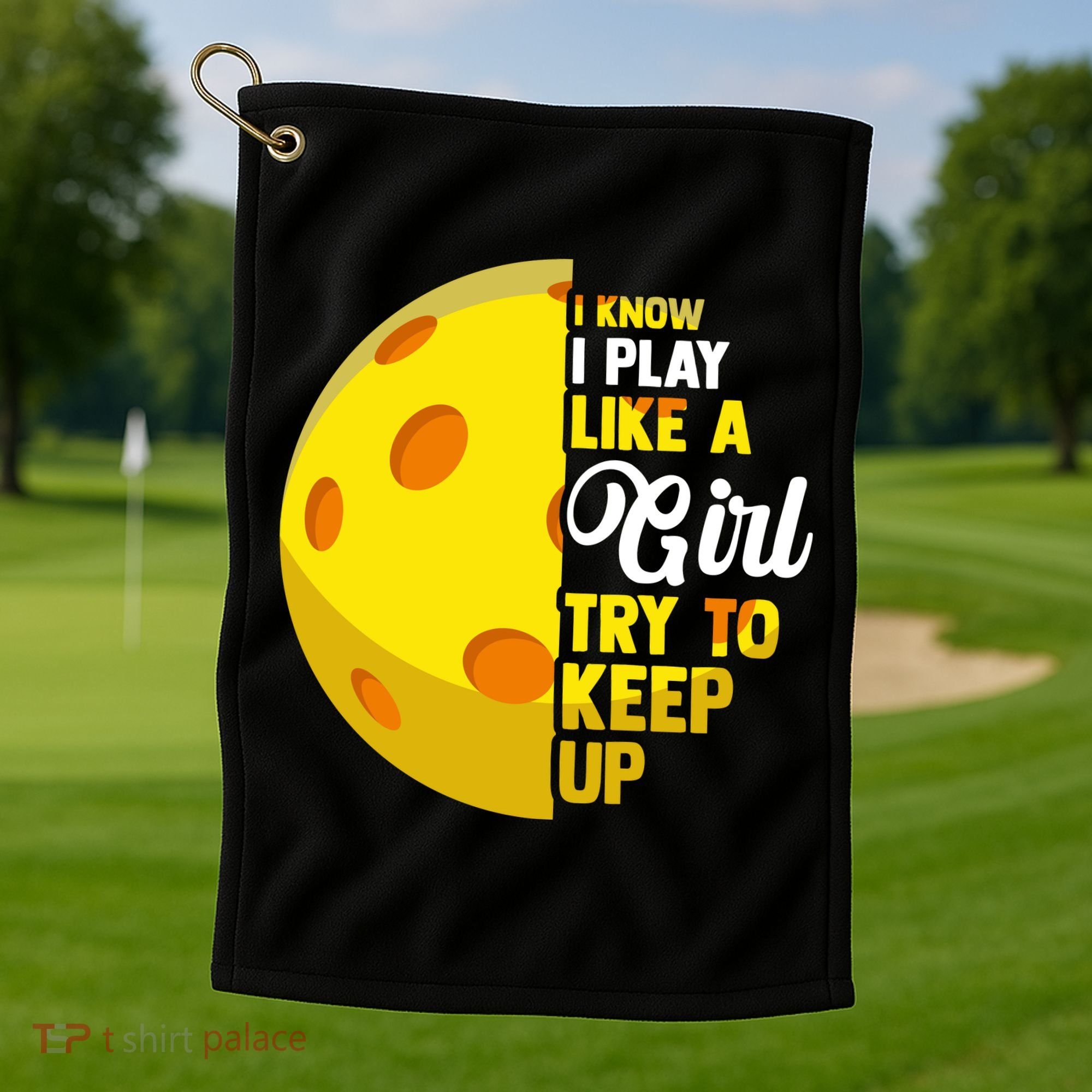 Funny Pickleball Player Girl Pickleball Gift Golf Towel
