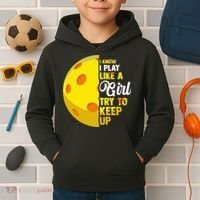 Funny Pickleball Player Girl Pickleball Gift Kids Hoodie thumb 2