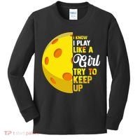 Funny Pickleball Player Girl Pickleball Gift Kids Long Sleeve Shirt thumb 0