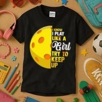 Funny Pickleball Player Girl Pickleball Gift Kids T-Shirt thumb 3