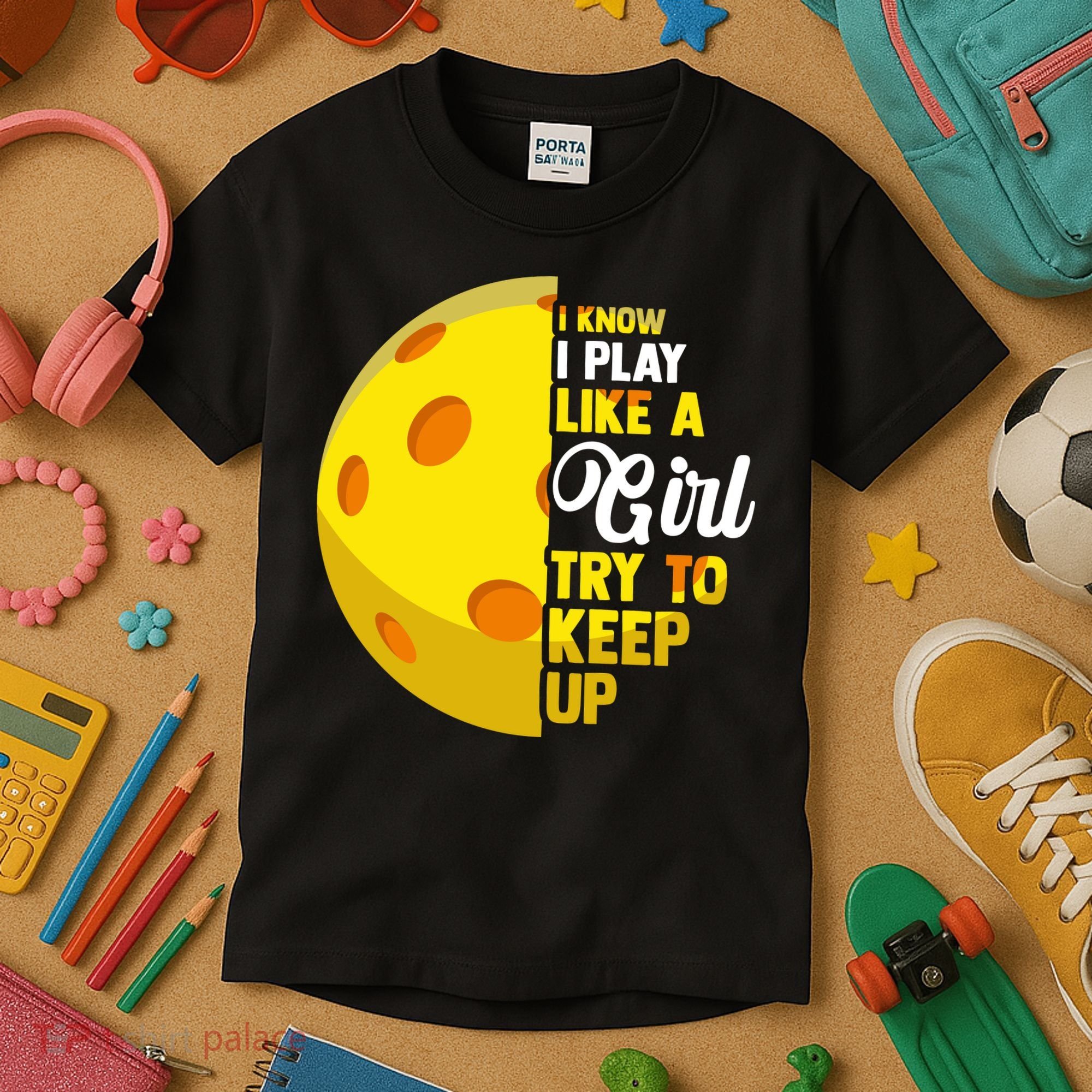 Funny Pickleball Player Girl Pickleball Gift Kids T-Shirt