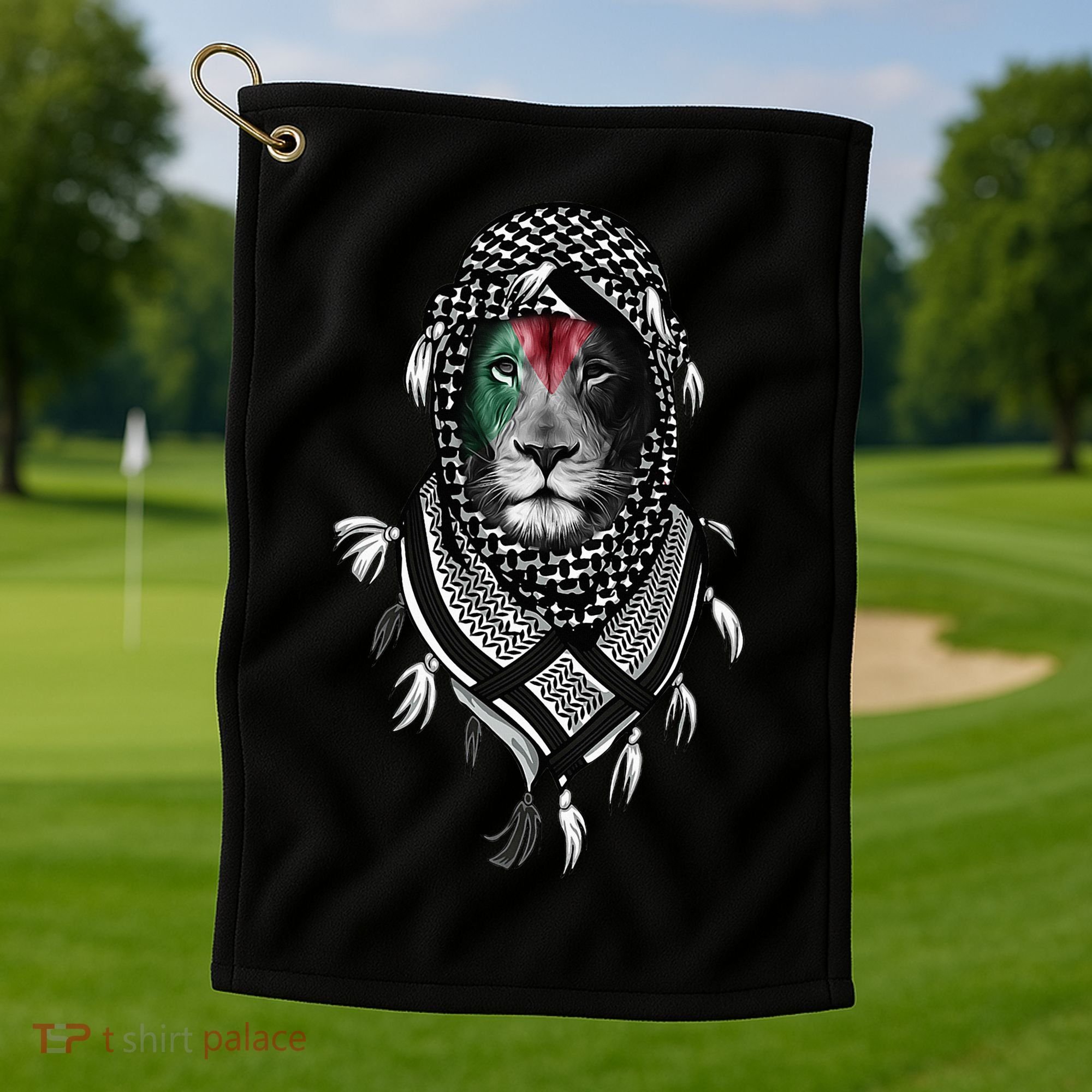 Free Palestine Palestinian Lion Golf Towel