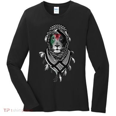 Free Palestine Palestinian Lion Women's Long Sleeve Shirt