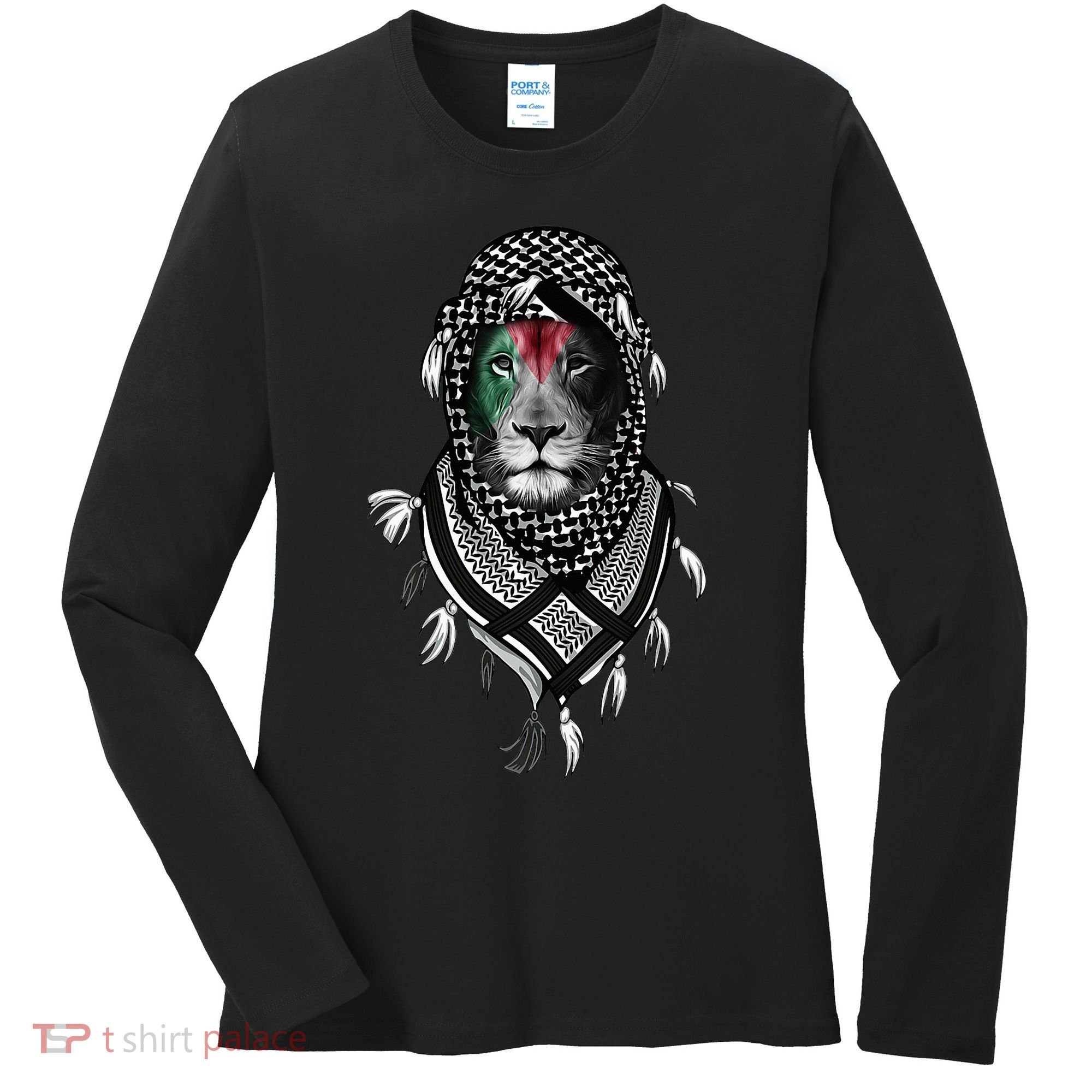 Free Palestine Palestinian Lion Women's Long Sleeve Shirt