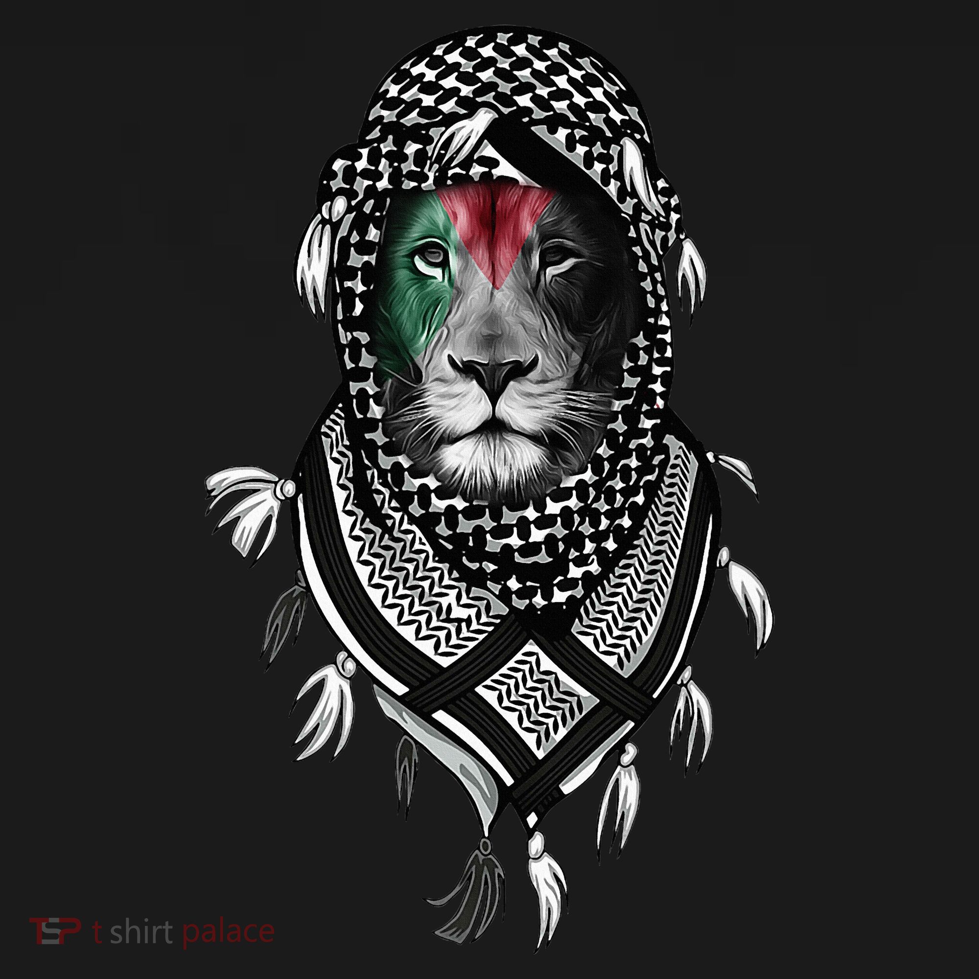 Free Palestine Palestinian Lion Kids Hoodie