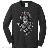 Free Palestine Palestinian Lion Kids Long Sleeve Shirt thumb 0