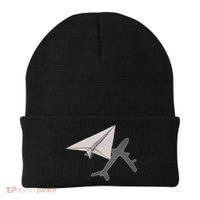 Funny Pilot Paper Airplane Funny Gift For Cofunny Giftpilots Boys Party Gift Beanie thumb 0
