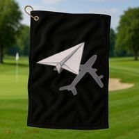 Funny Pilot Paper Airplane Funny Gift For Cofunny Giftpilots Boys Party Gift Golf Towel thumb 1