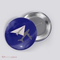 Funny Pilot Paper Airplane Funny Gift For Cofunny Giftpilots Boys Party Gift Button thumb 0