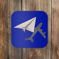 Funny Pilot Paper Airplane Funny Gift For Cofunny Giftpilots Boys Party Gift Coaster thumb 0