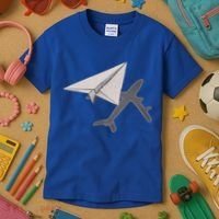 Funny Pilot Paper Airplane Funny Gift For Cofunny Giftpilots Boys Party Gift Kids T-Shirt thumb 3
