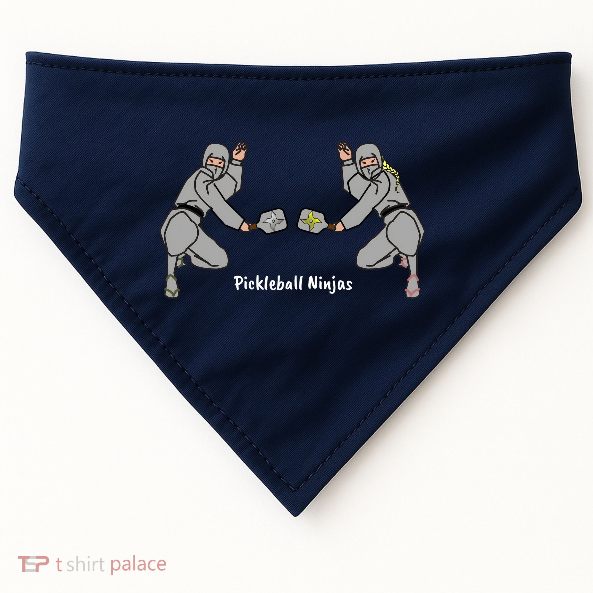 Fun Pickleball, Pickleball Ninja Mixed Doubles, Pickleball For Life USA-Made Doggie Bandana