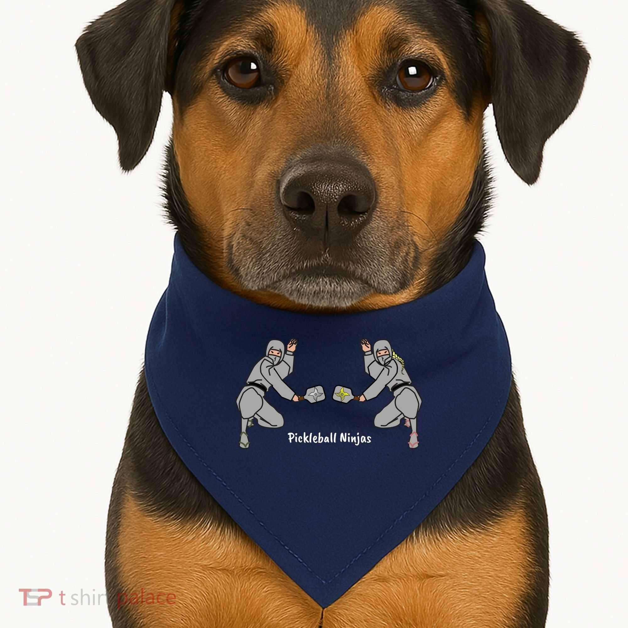 Fun Pickleball, Pickleball Ninja Mixed Doubles, Pickleball For Life USA-Made Doggie Bandana