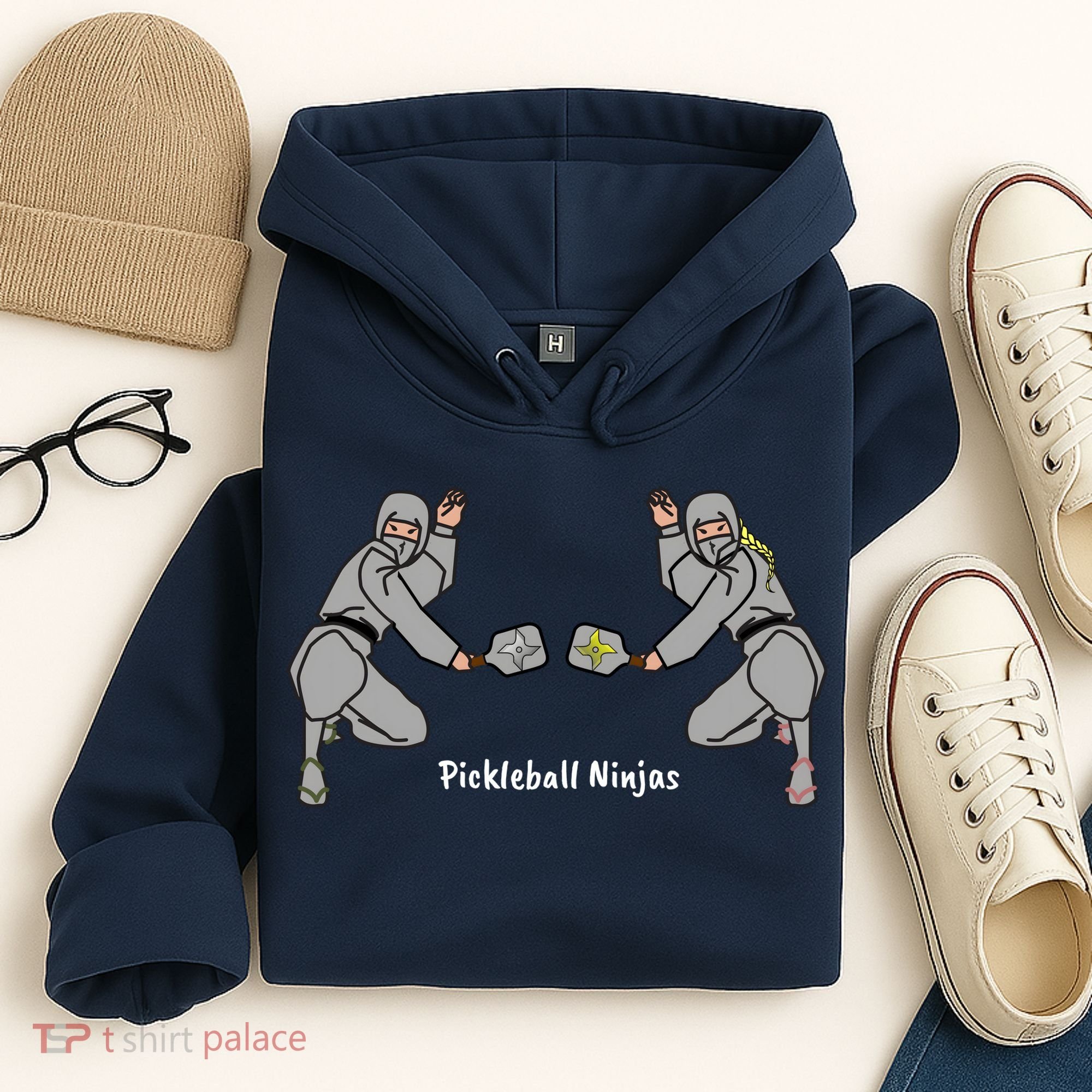 Fun Pickleball, Pickleball Ninja Mixed Doubles, Pickleball For Life Hoodie
