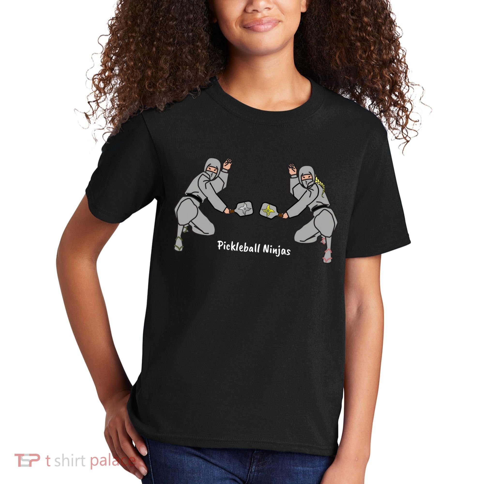 Fun Pickleball, Pickleball Ninja Mixed Doubles, Pickleball For Life Kids T-Shirt