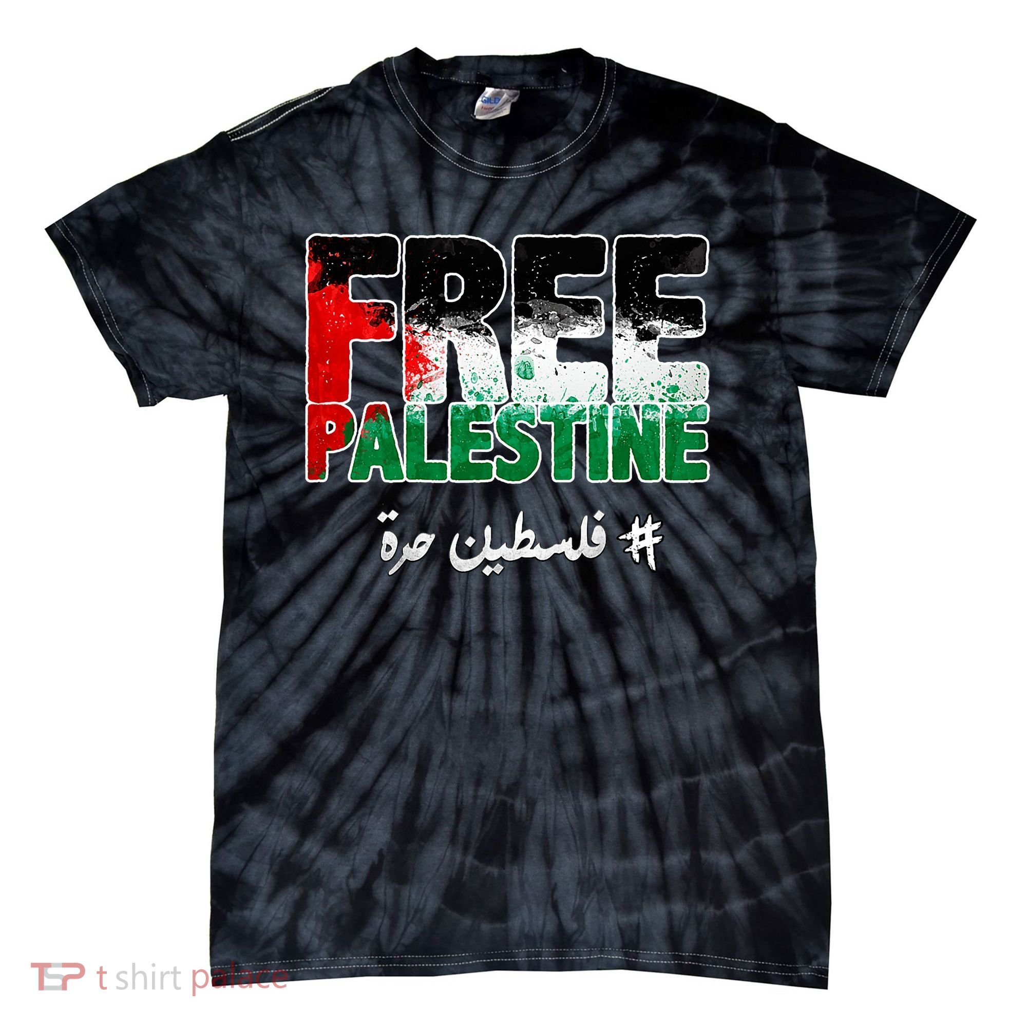 Free Palestine Palestine Strong Tie-Dye T-Shirt