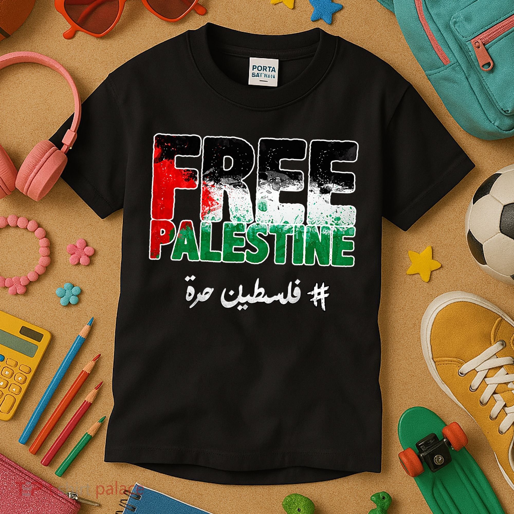 Free Palestine Palestine Strong Kids T-Shirt