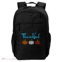 Fall Plaid Pumpkin Thankful Women, Thanksgiving Be Blessed Backpack thumb 0
