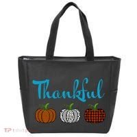 Fall Plaid Pumpkin Thankful Women, Thanksgiving Be Blessed Tote Bag thumb 0