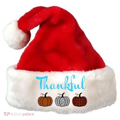 Fall Plaid Pumpkin Thankful Women, Thanksgiving Be Blessed Santa Hat