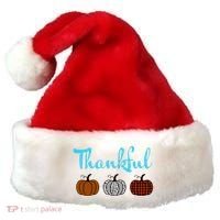 Fall Plaid Pumpkin Thankful Women, Thanksgiving Be Blessed Santa Hat thumb 0