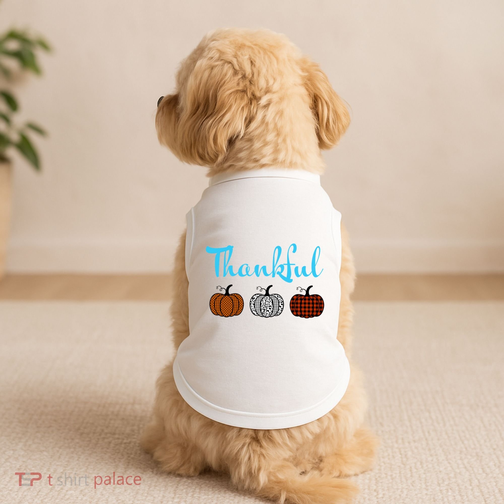 Fall Plaid Pumpkin Thankful Women, Thanksgiving Be Blessed Doggie Tank