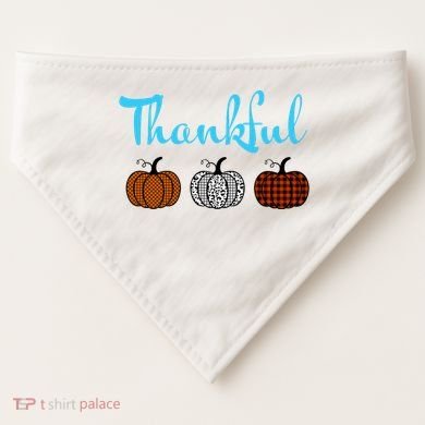Fall Plaid Pumpkin Thankful Women, Thanksgiving Be Blessed USA-Made Doggie Bandana