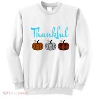 Fall Plaid Pumpkin Thankful Women, Thanksgiving Be Blessed Sweatshirt thumb 0